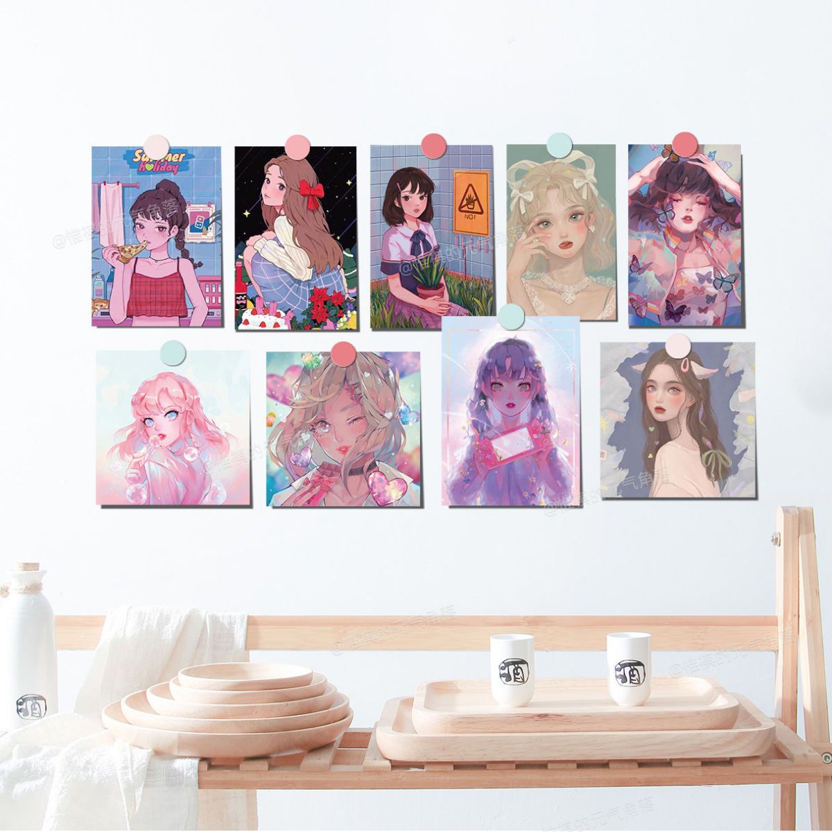 Art Decoration BIG Card Waterproof Double Sided Postcard Sticker