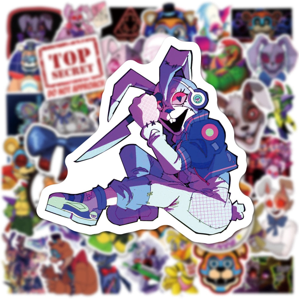 50 FNAF Security Breach Graffiti Stickers