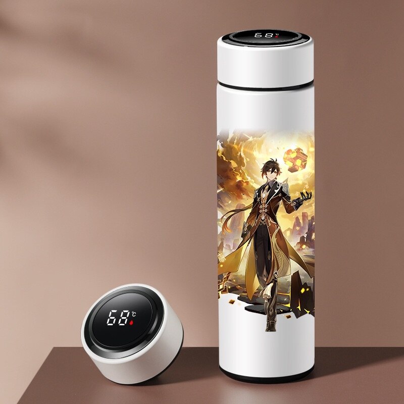 Anime Genshin Impact Vacuum Cup Thermos Smart Water Bottle