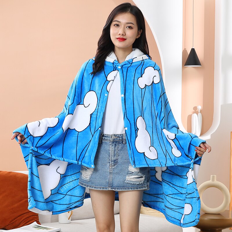 Anime Demon Slayer Adult Hooded Blanket