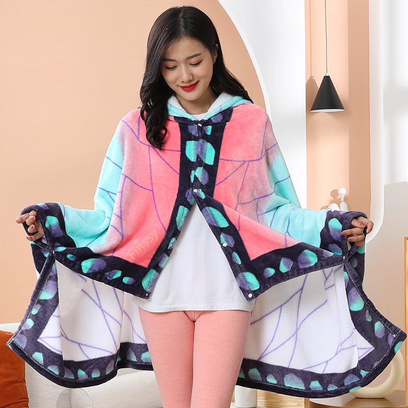 Anime Demon Slayer Adult Hooded Blanket