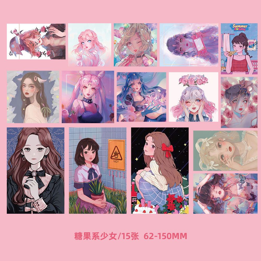 Art Decoration BIG Card Waterproof Double Sided Postcard Sticker