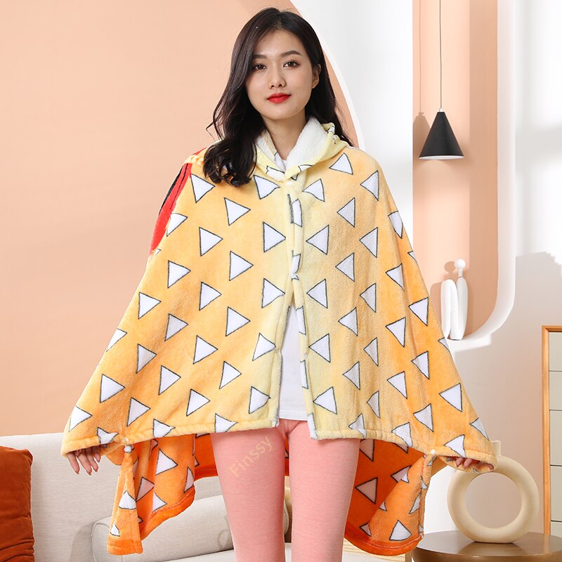 Anime Demon Slayer Adult Hooded Blanket