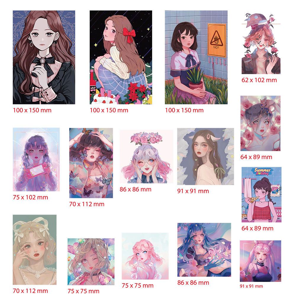 Art Decoration BIG Card Waterproof Double Sided Postcard Sticker
