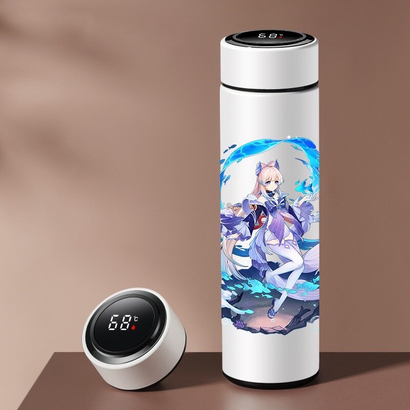 Anime Genshin Impact Vacuum Cup Thermos Smart Water Bottle