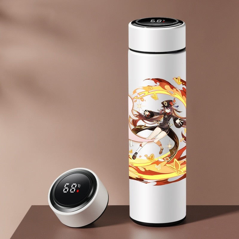 Anime Genshin Impact Vacuum Cup Thermos Smart Water Bottle