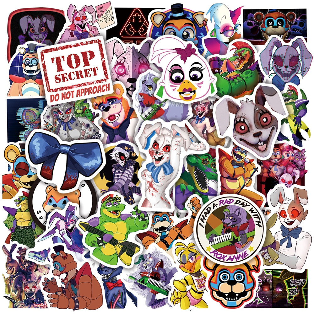 50 FNAF Security Breach Graffiti Stickers