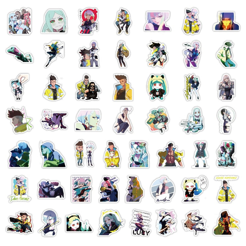 10/50Pcs Cartoon Cyberpunk Edgerunners Anime Stickers Lucy Rebecca Stickers