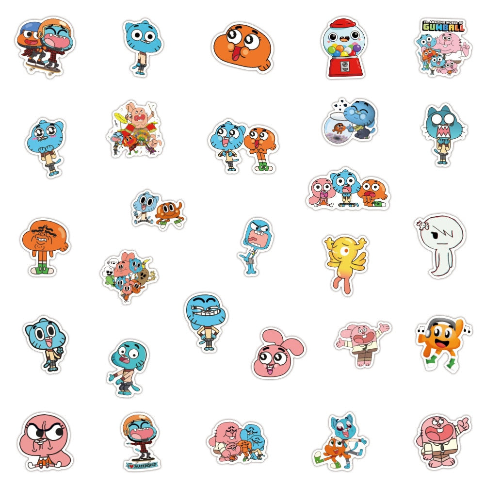 The Amazing World of Gumball Stickers 10/30/50/100 Stickers