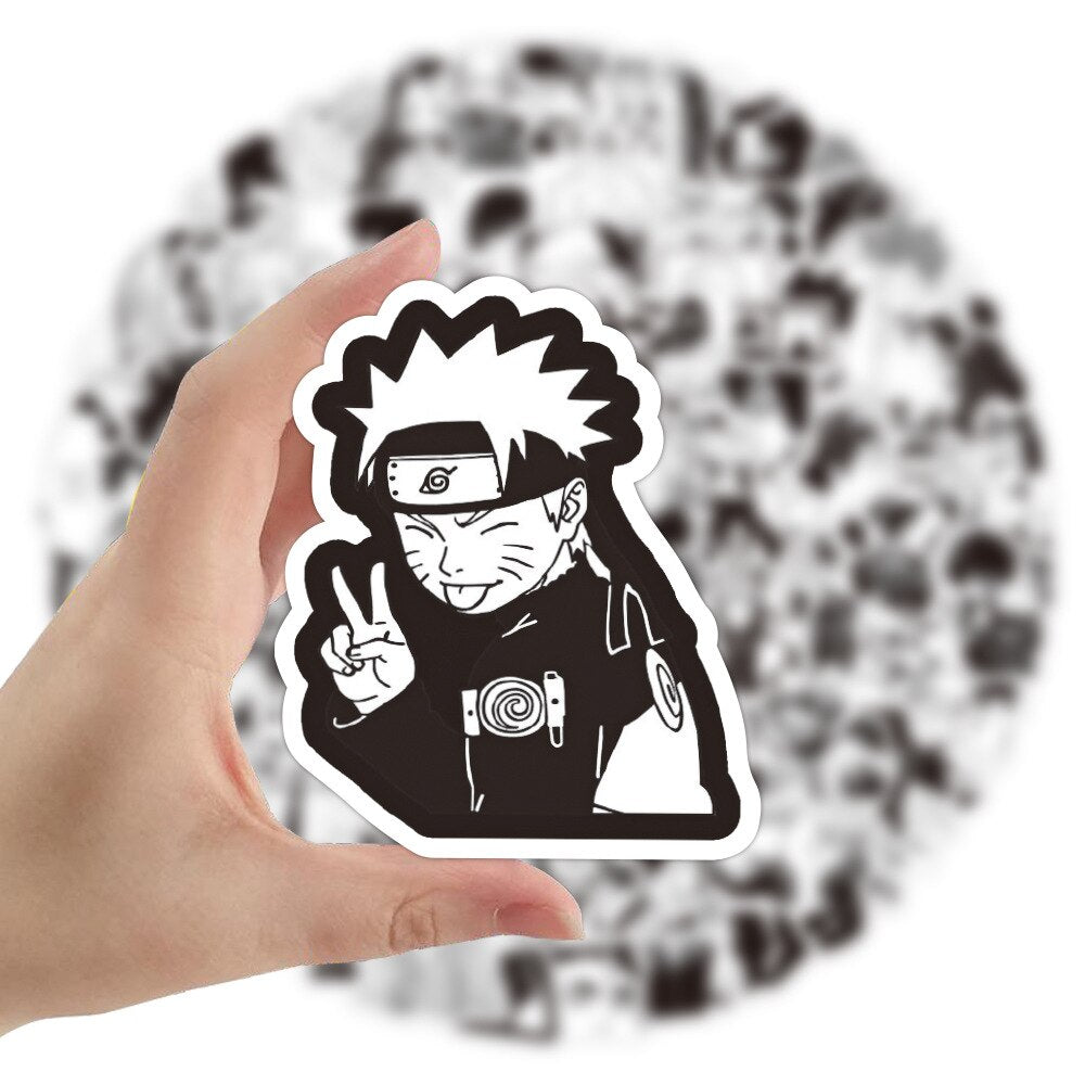 Mixed Anime Black and White Stickers