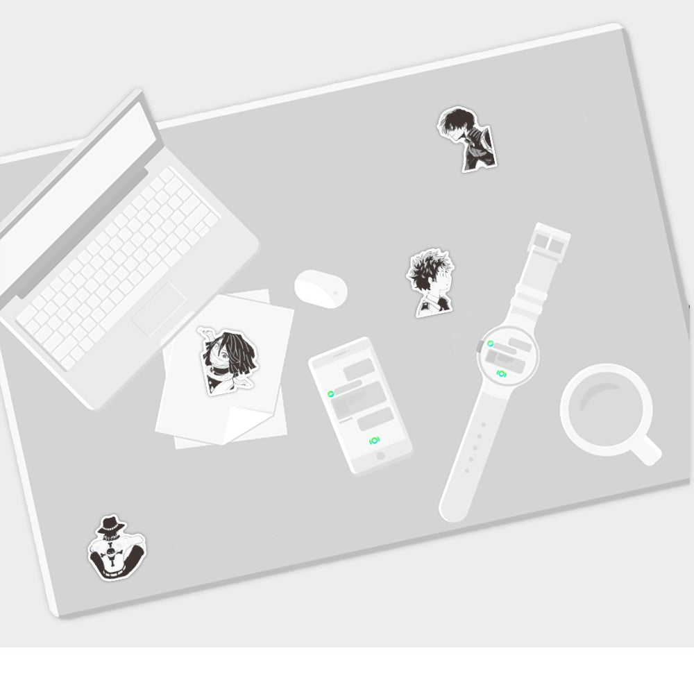 Mixed Anime Black and White Stickers