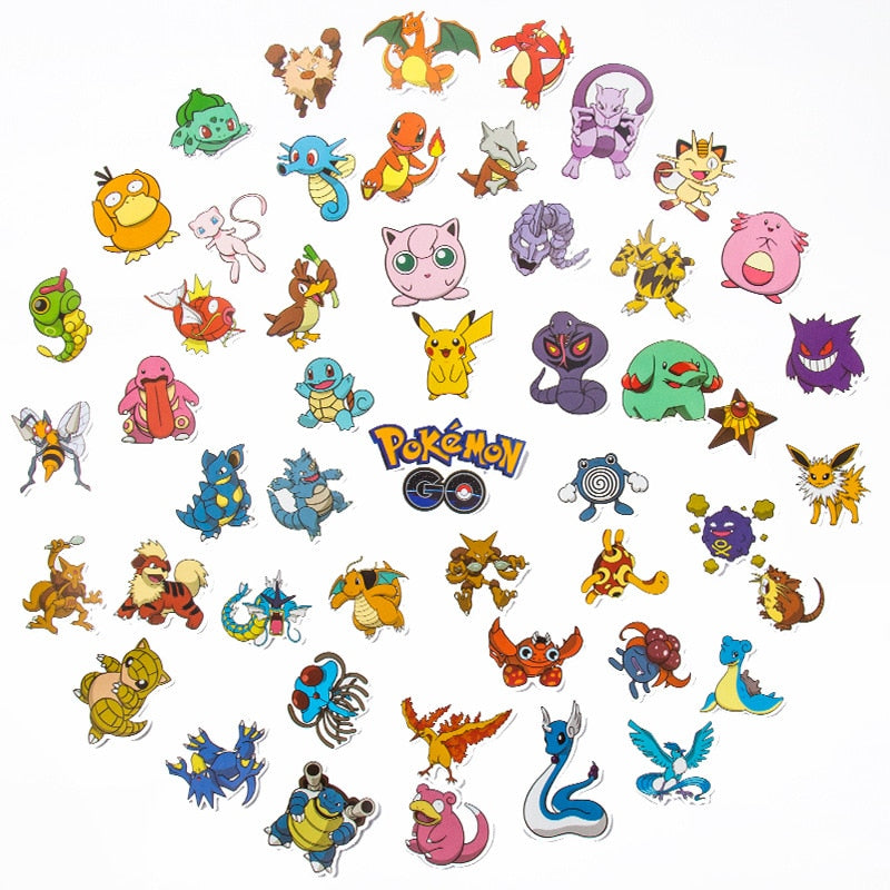 Pokemon Kawaii Pikachu Skateboard Bicycle Waterproof Stickers