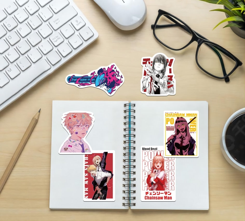 Anime Stickers Chainsaw Man Graffiti Vinyl Decals Sticker