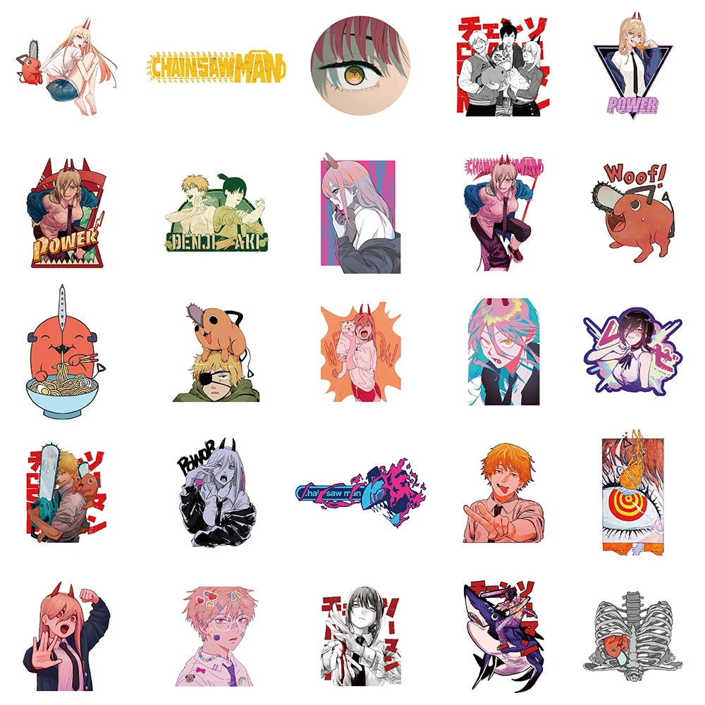 Anime Stickers Chainsaw Man Graffiti Vinyl Decals Sticker