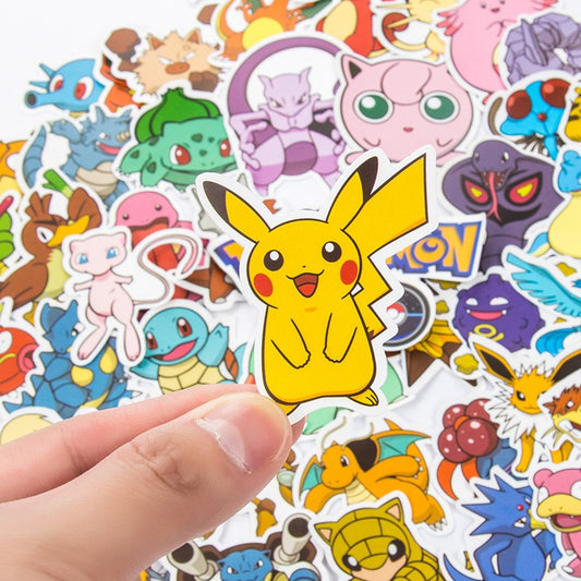 Pokemon Kawaii Pikachu Skateboard Bicycle Waterproof Stickers