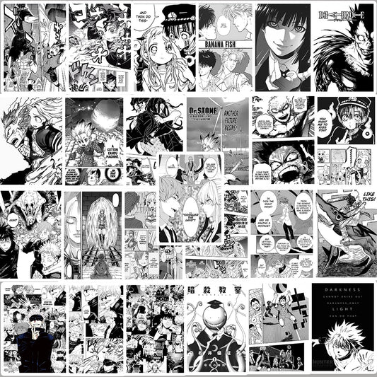 Black And White Anime Posters Demon Slayer Waterproof Stickers