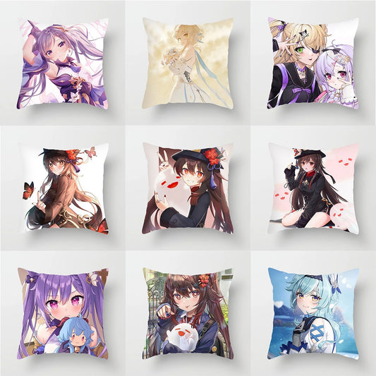 Genshin Impact Square Pillow Case  Cover