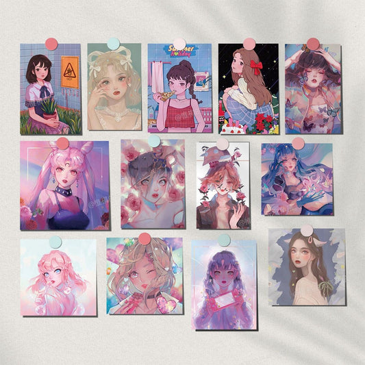 Art Decoration BIG Card Waterproof Double Sided Postcard Sticker